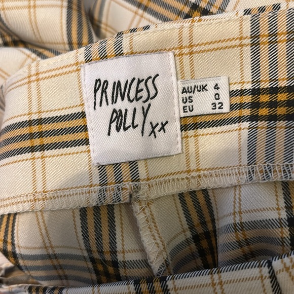 Size 0 yellow checkered wide leg princess polly pants. - Picture 8 of 8